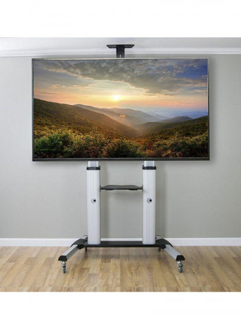 Mobile TV Mount Stand Black/White 60 – 100inch Silver