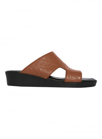 Textured Arabic Sandals Brown