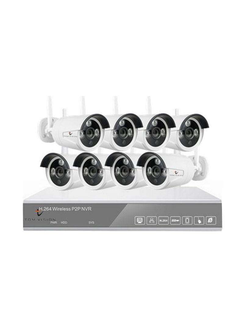 8-Piece Full HD IR Night Vision Surveillance Camera Kit