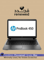 Renewed - Probook 450 G2 (2014) Laptop With 15.6-Inch Display, Intel Core i3 Processor/4th GEN/4GB RAM/256GB SSD/Intel HD Integrated Graphics 440 Black Silver