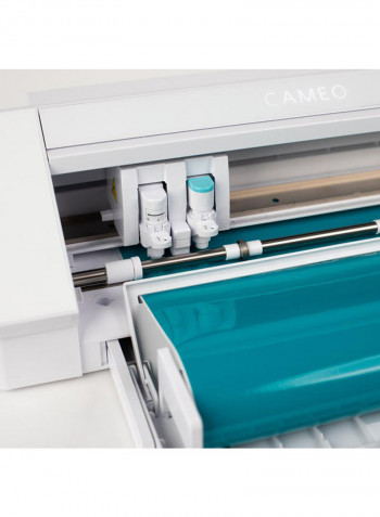 Cameo 4 With Bluetooth, 12x12 Cutting Mat, Autoblade 2, 100 Designs And Studio Software White Edition