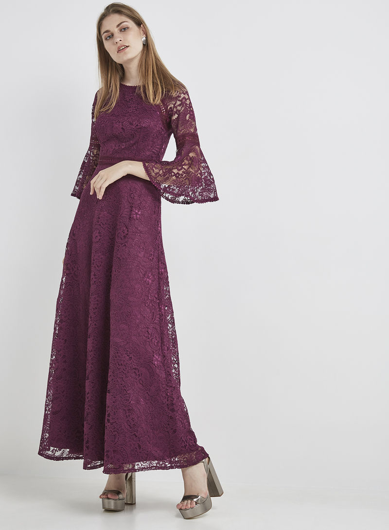 The Perfect Bell Sleeve Maxi Dress Purple