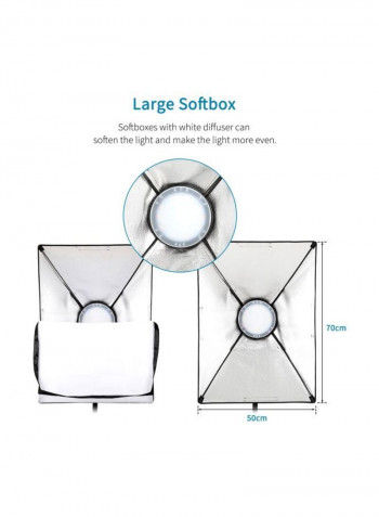 Studio Photography Softbox LED Light Kit Black/White