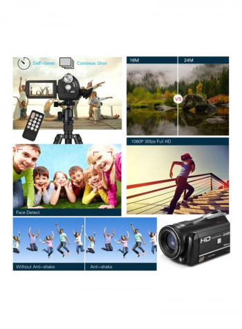 Full HD 24MP Digital Video Camera Camcorder With Macro Lens Remote Control
