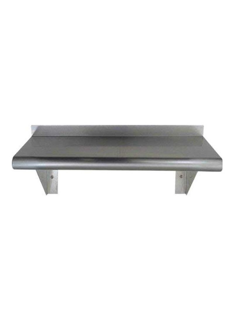 Stainless Steel Shelf With Bull Nose Edge Silver 24x10x8inch