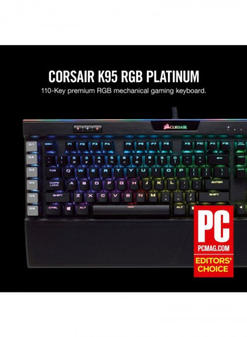 K95 RGB LED Platinum Mechanical Gaming Keyboard 3.6x46.5x17cm Black