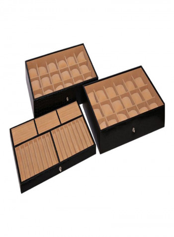 36-Grid Leather Multipurpose Box