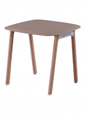 Waterproof Powder Coated Square Table Brown 800x800x750centimeter