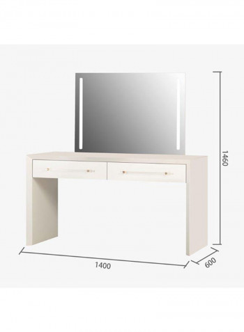 Deino Dresser And Mirror With Lighting Beige 140x60x76cm