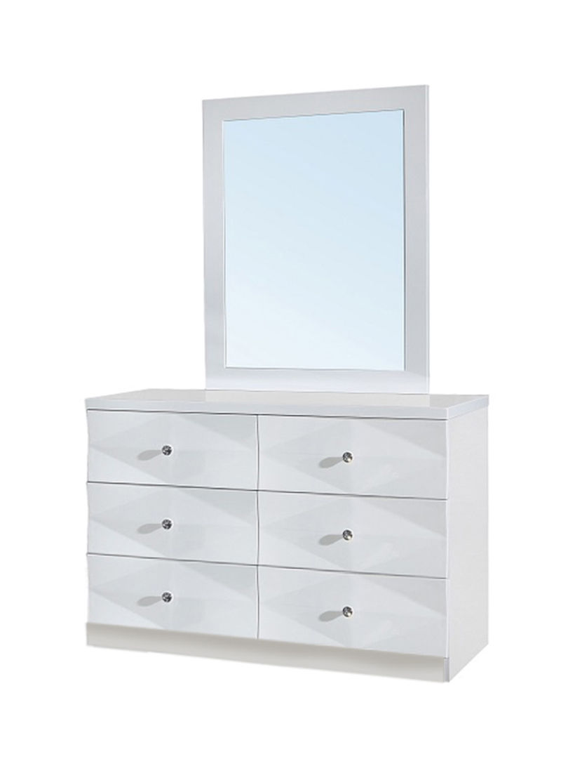 Delmonte Dresser With Mirror White 100x175x41.5centimeter