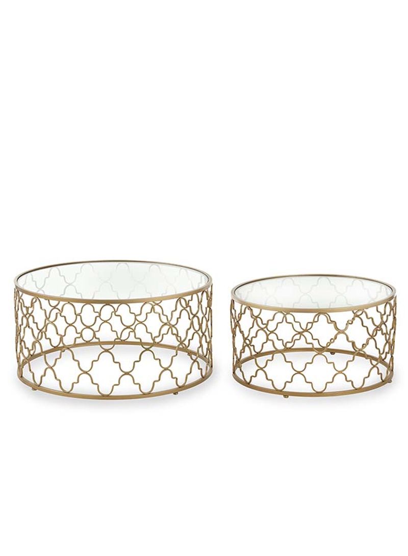 Marky Coffee Tables - Set Of 2 Gold 84.5 x 84.5 x 43cm