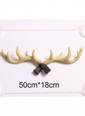 1-Piece Creative Antler Shape Home Décor Wall Hook Brown/Black 60x90cm