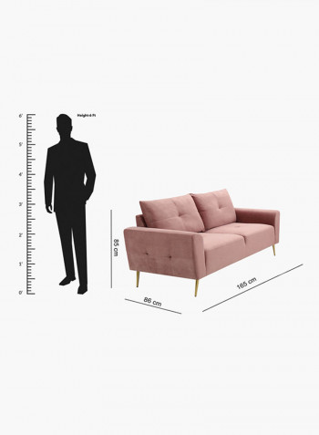 Turin Double Seater Sofa Blush Pink