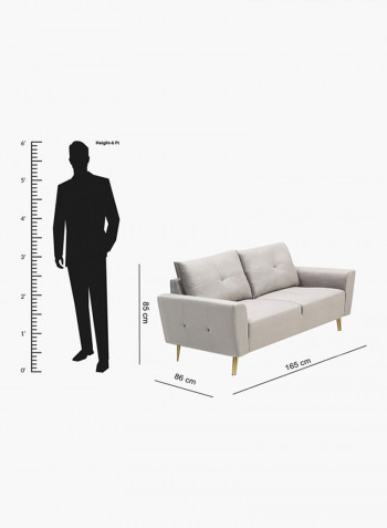 Turin Double Seater Sofa Grey