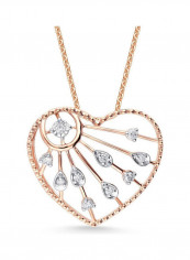18 Karat Rose Gold 0.13 Carat Heart Shaped Diamond Pendant