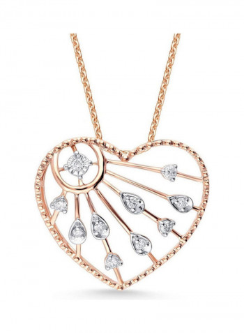 18 Karat Rose Gold 0.13 Carat Heart Shaped Diamond Pendant