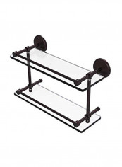 Glass Bathroom Shelf Clear/Brown 16inch