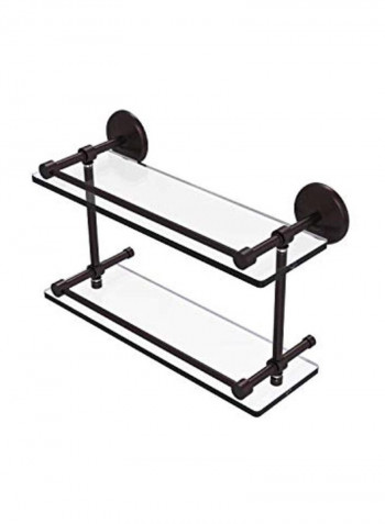 Glass Bathroom Shelf Clear/Brown 16inch