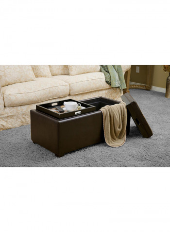 Tray Top Storage Ottoman Brown 50x95x50centimeter