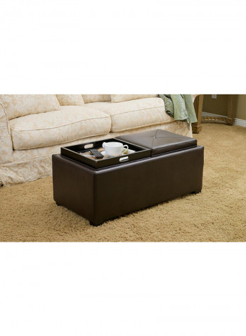 Tray Top Storage Ottoman Brown 50x95x50centimeter