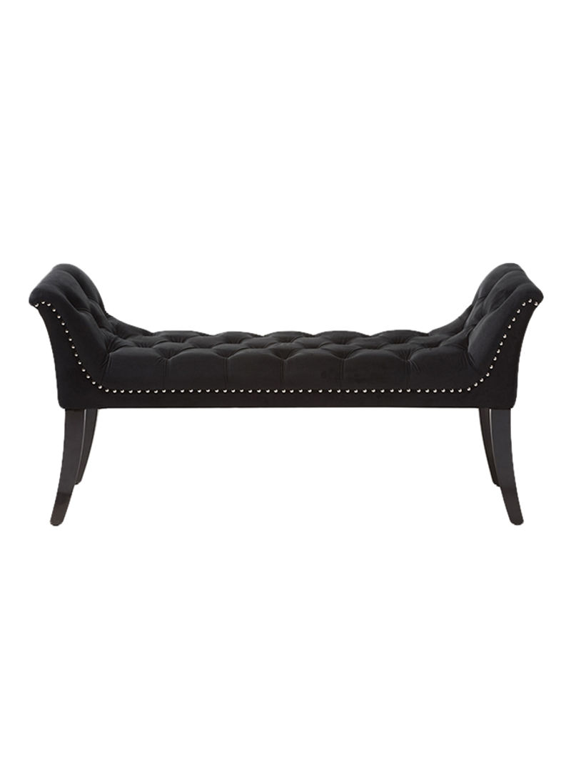 Chandelle Upholstered Bench Ottoman Black 66x130x50centimeter