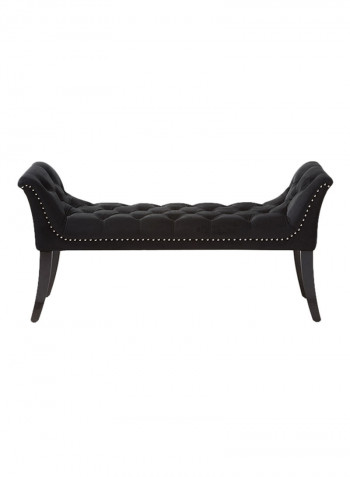 Chandelle Upholstered Bench Ottoman Black 66x130x50centimeter