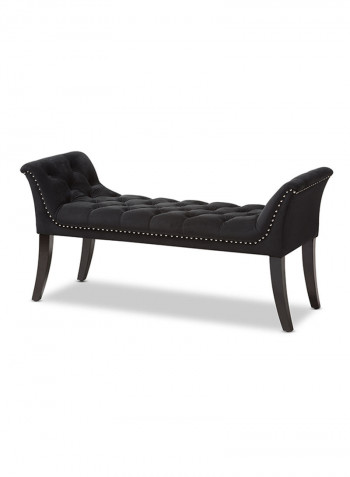 Chandelle Upholstered Bench Ottoman Black 66x130x50centimeter