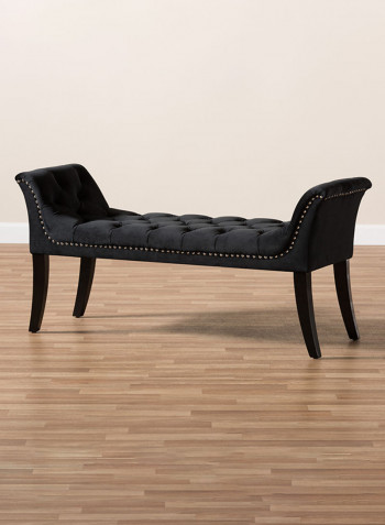 Chandelle Upholstered Bench Ottoman Black 66x130x50centimeter