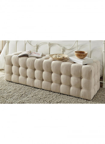 Long Tufted Ottoman Beige 50x150x50centimeter