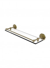 Monte Carlo Collection Glass Shelf With Gallery Rail Clear/Gold 22inch