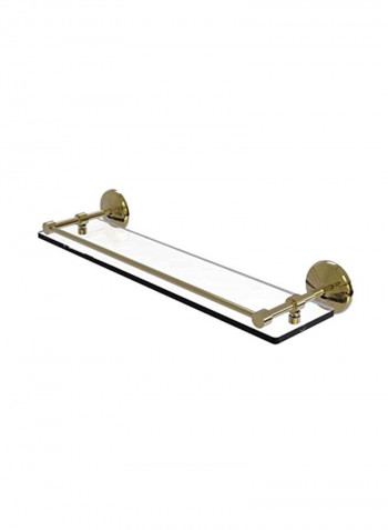Monte Carlo Collection Glass Shelf With Gallery Rail Clear/Gold 22inch