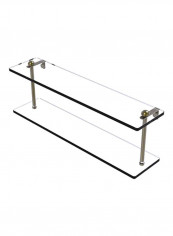 2-Tiered Glass Shelf Clear/Silver 22inch