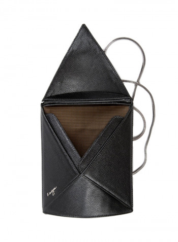 Cosset Leather Crossbody Bag Charcoal