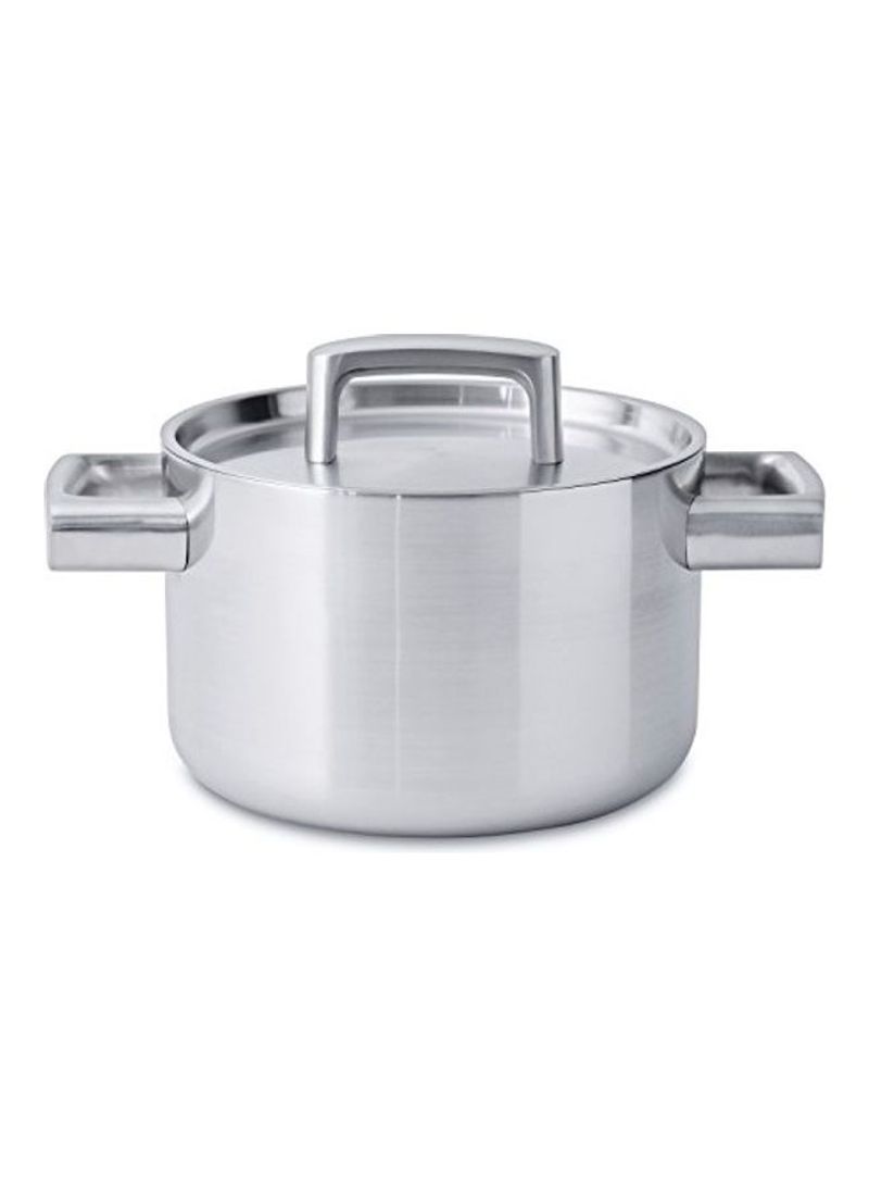 Cooking Pan With Lid Silver 28.2x21x14cm