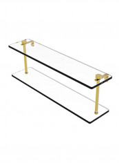 Two Tiered Glass Shelf Gold/Clear 22inch