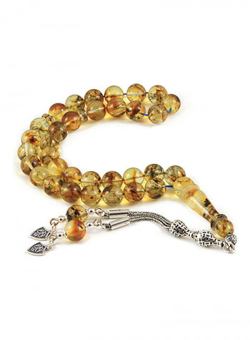 Baltic Amber Prayer Beads with Sterling Silver Components