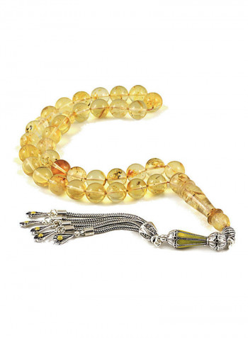 Baltic Amber Prayer Beads With Sterling Silver Components