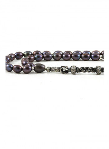 Black Pearl Prayer Beads With Sterling Silver Components