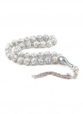 Mother Of Pearl Prayer Beads With Sterling Silver Components