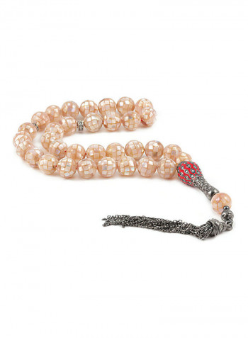 Mother of Pearl Prayer Beads with Sterling Silver Components