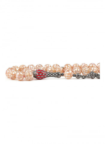 Mother of Pearl Prayer Beads with Sterling Silver Components