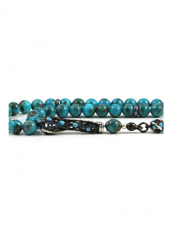 Turquoise Prayer Beads With Sterling Silver Components