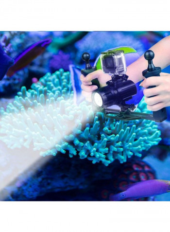 Handheld Pro Diving Flashlights Torch For GoPro/Osmo Camera Black