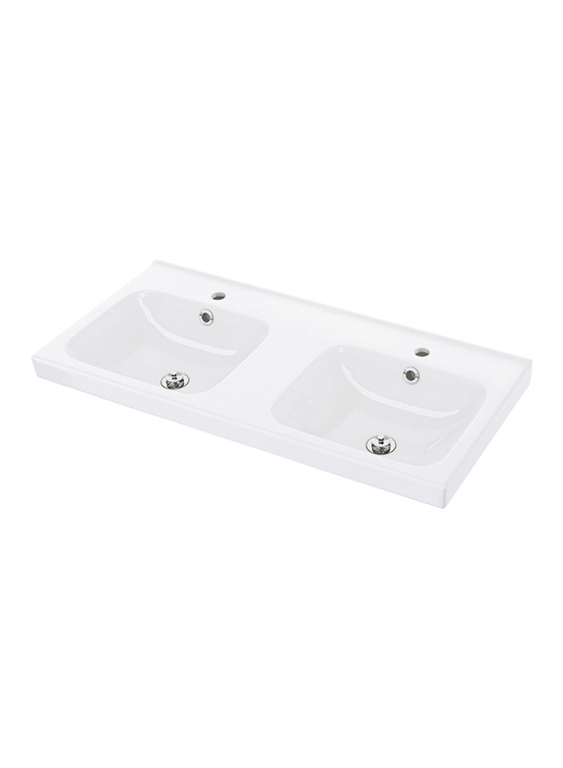 Double Hand Wash Basin White 103x100x49centimeter