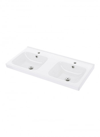 Double Hand Wash Basin White 103x100x49centimeter