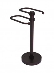 Free Standing Two Arm Guest Towel Holder Black 8.5x15x8inch