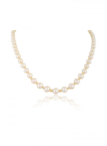 18 Karat Gold Kimono Pearl strands with Golden Beads - Single Line Pearl