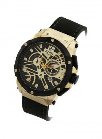 Men's Casual Leather Chronograph Wrist Watch 16075 GGLC 17-E