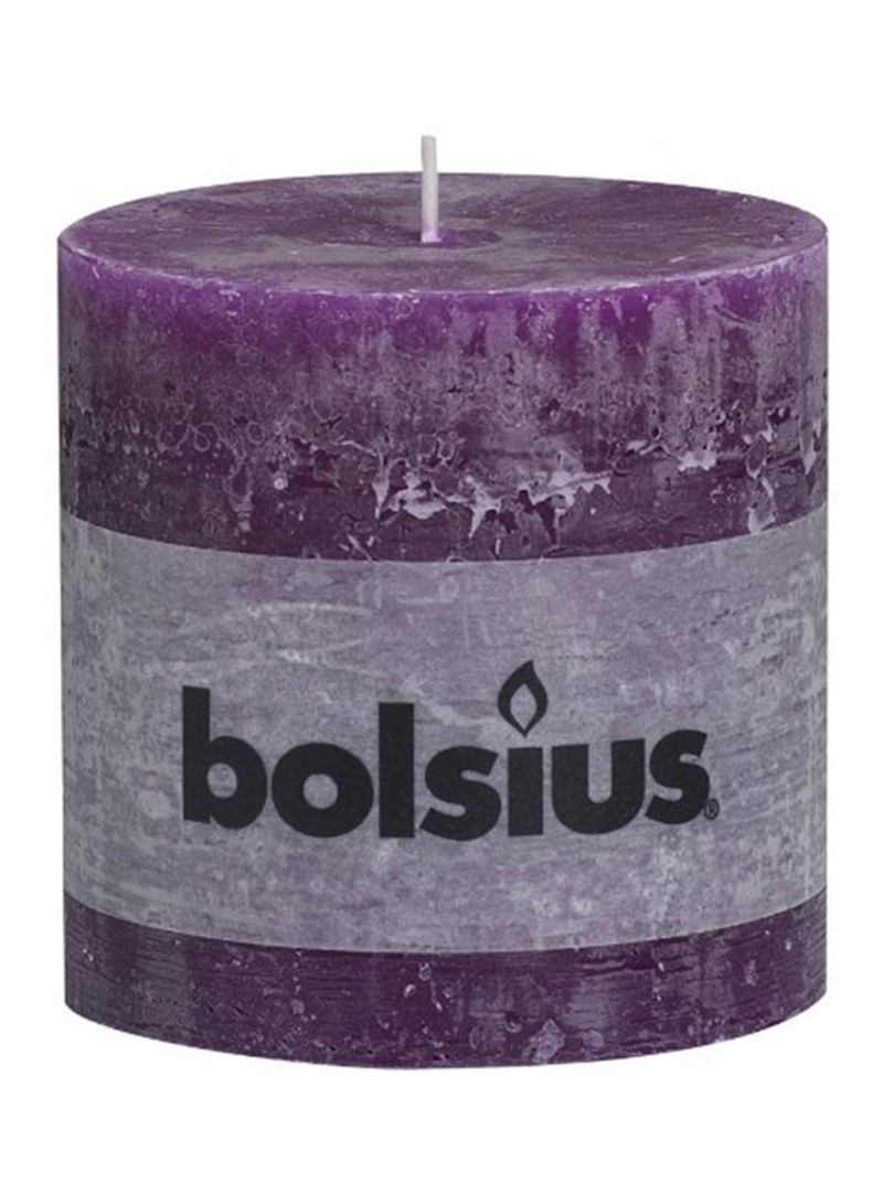 6-Piece Rustic Pillar Candle Purple