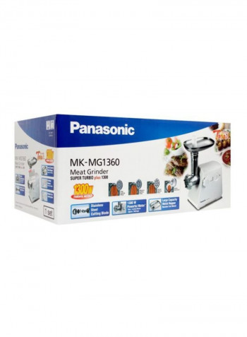 Meat Grinder MK-MG1360 White/Silver